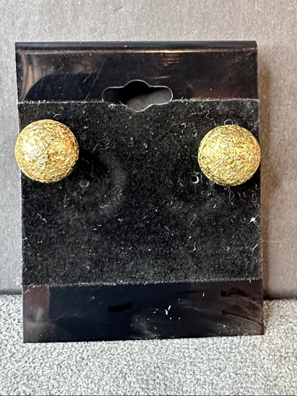 Gold Textured Ball Stud Earrings - Women Jewelry